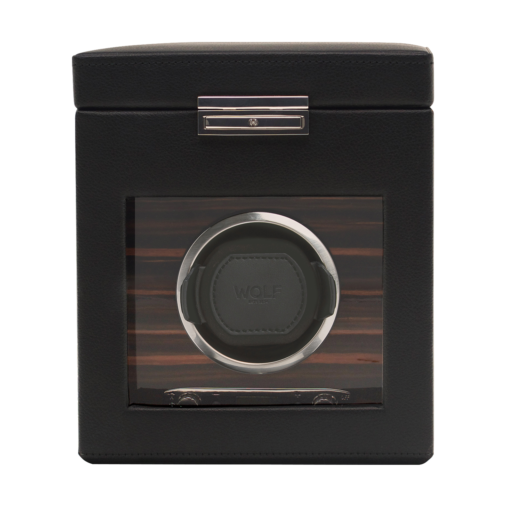 Roadster Black 1 Piece Watch Winder with Storage WOLF 457156